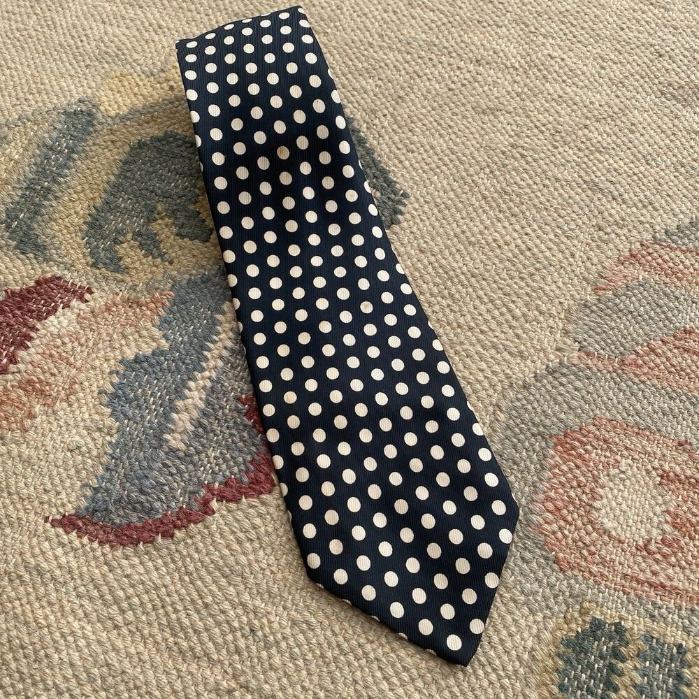 Vintage 50s Polka Dot Tie Dark Green 3.5" Width Acetate Wilson Brothers
